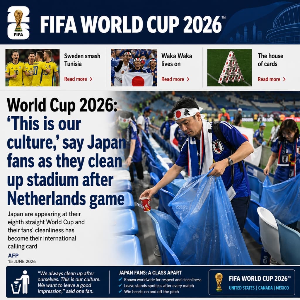 Japan Fans Clean Up World Cup Stadium